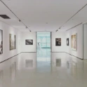 assorted paintings on white painted wall